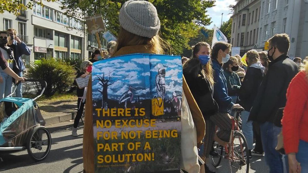 unterwegs beim Klimastreik